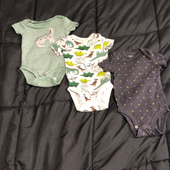 Set of 3 Dino Onesies by Carter’s 3M - Picture 1 of 9